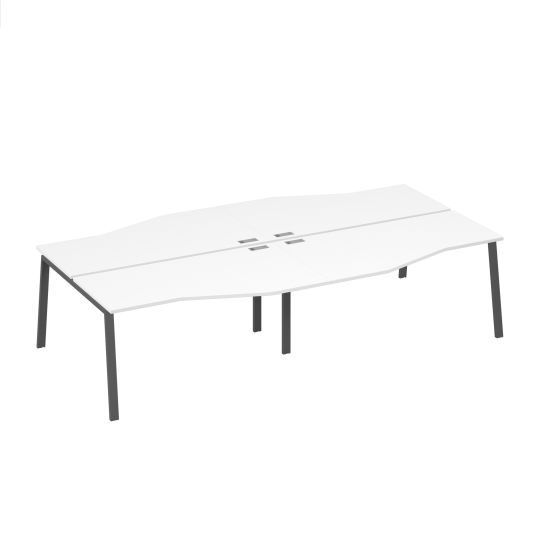 Станция на каркасе TRE со столами Техно 4х160 белый премиум / металлокаркас антрацит
