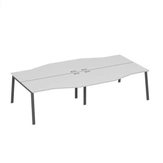 Станция на каркасе TRE со столами Техно 4х160 серый / металлокаркас антрацит