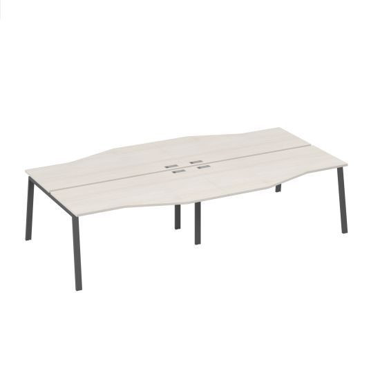 Станция на каркасе TRE со столами Техно 4х160 дуб / металлокаркас антрацит