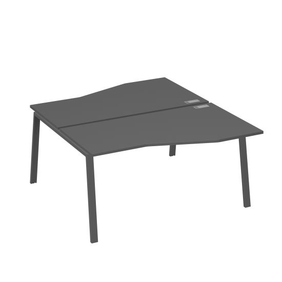 Рабочая станция (2х160) столы Техно на опорах TRE антрацит премиум / металлокаркас антрацит