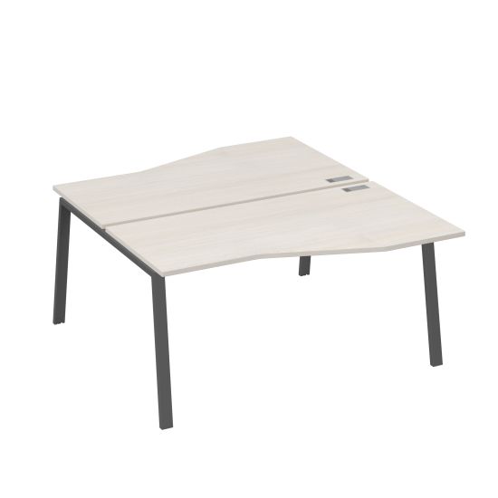 Рабочая станция (2х160) столы Техно на опорах TRE дуб / металлокаркас антрацит