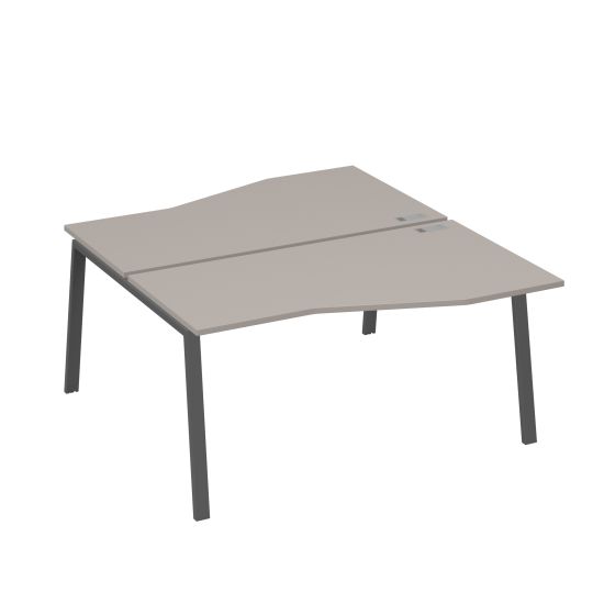 Рабочая станция (2х160) столы Техно на опорах TRE мокко премиум / металлокаркас антрацит