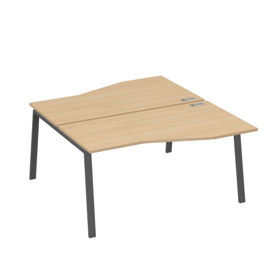 Рабочая станция (2х160) столы Техно на опорах TRE натуральный дуб / металлокаркас антрацит