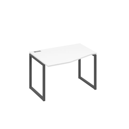 Стол эргономичный металлокаркас QUATTRO Техно левый белый премиум / металлокаркас антрацит