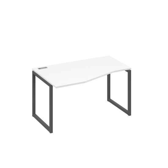 Стол левый эргономичный Техно металлокаркас QUATTRO белый премиум / металлокаркас антрацит