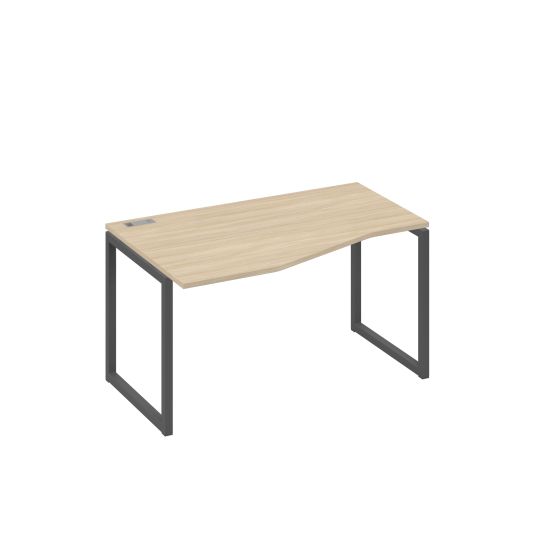 Стол левый эргономичный Техно металлокаркас QUATTRO дуб скандинавский / металлокаркас антрацит