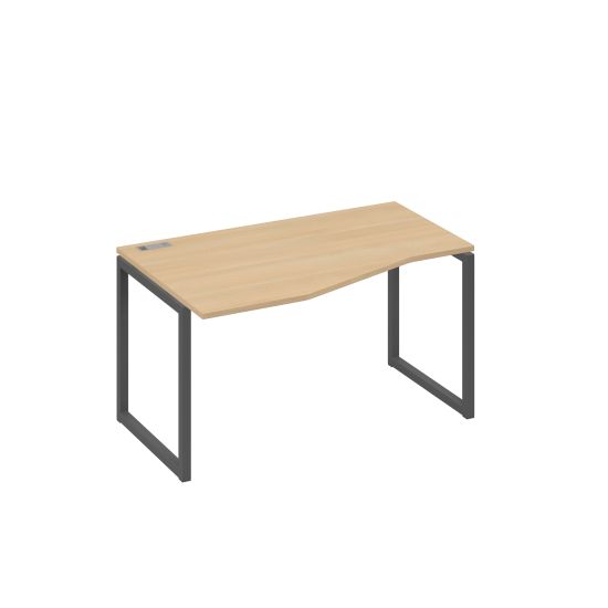Стол левый эргономичный Техно металлокаркас QUATTRO натуральный дуб / металлокаркас антрацит