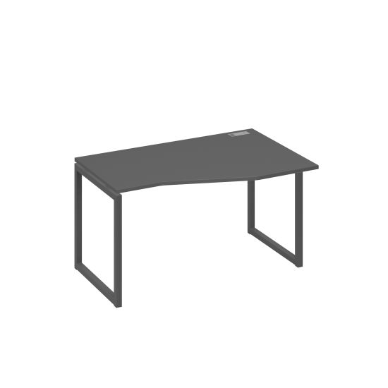 Стол правый Техно на металлокаркасе QUATTRO эргономичный антрацит премиум / металлокаркас антрацит
