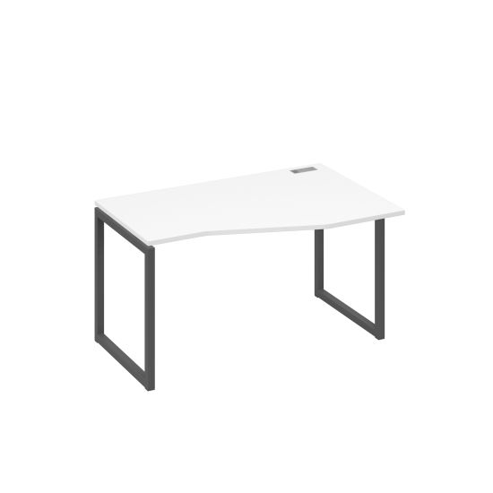 Стол правый Техно на металлокаркасе QUATTRO эргономичный белый премиум / металлокаркас антрацит