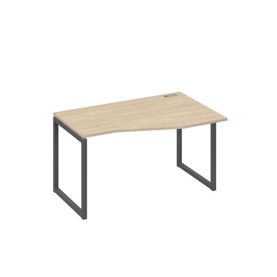 Стол правый Техно на металлокаркасе QUATTRO эргономичный дуб скандинавский / металлокаркас антрацит