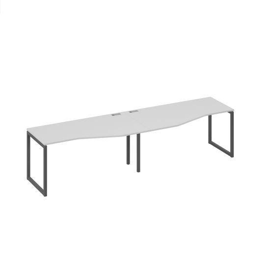 Рабочая станция со столами Техно (2х160) на каркасе QUATTRO серый / металлокаркас антрацит