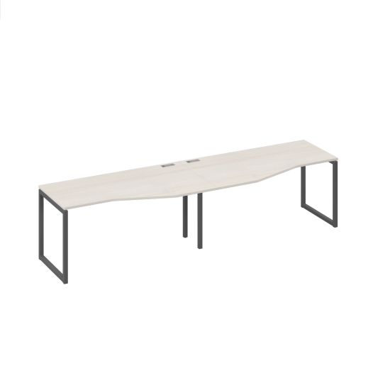 Рабочая станция со столами Техно (2х160) на каркасе QUATTRO дуб / металлокаркас антрацит