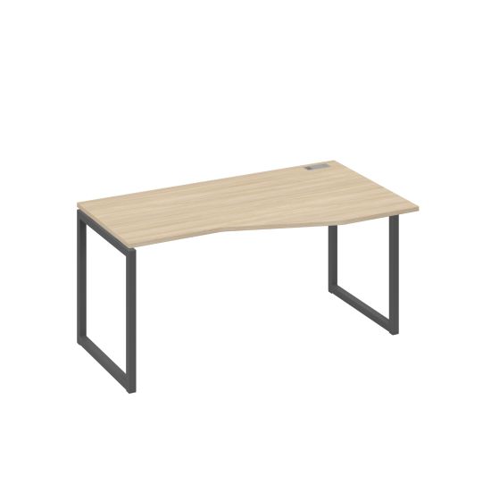Стол на металлокаркасе QUATTRO эргономичный правый Техно дуб скандинавский / металлокаркас антрацит