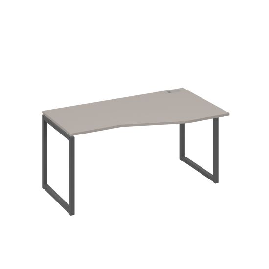 Стол на металлокаркасе QUATTRO эргономичный правый Техно мокко премиум / металлокаркас антрацит