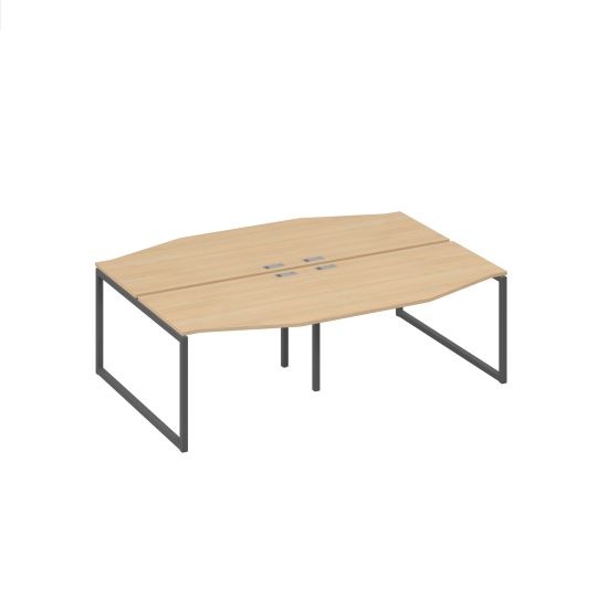 Рабочая станция столы (4х120) Техно на металлокаркасе QUATTRO натуральный дуб / металлокаркас антрацит