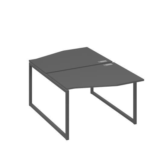 Рабочая станция каркас QUATTRO (2х120) столы Техно антрацит премиум / металлокаркас антрацит