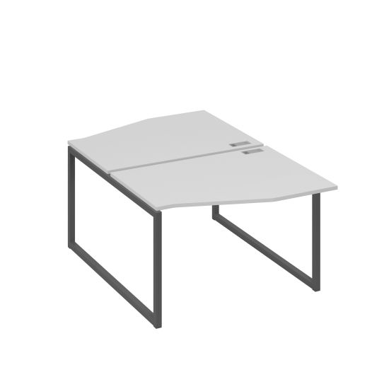 Рабочая станция каркас QUATTRO (2х120) столы Техно серый / металлокаркас антрацит
