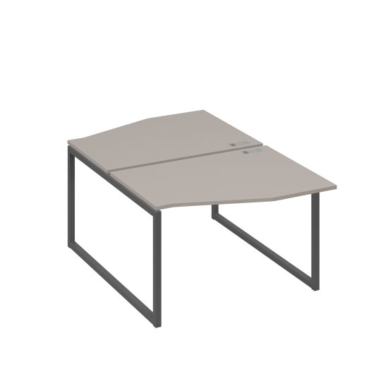 Рабочая станция каркас QUATTRO (2х120) столы Техно мокко премиум / металлокаркас антрацит