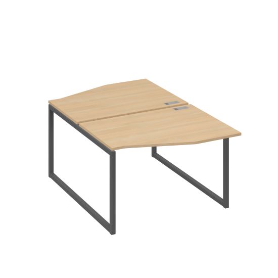 Рабочая станция каркас QUATTRO (2х120) столы Техно натуральный дуб / металлокаркас антрацит