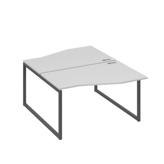 Рабочая станция столы (2х140) Техно каркас QUATTRO серый / металлокаркас антрацит