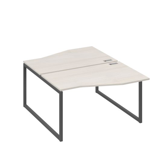Рабочая станция столы (2х140) Техно каркас QUATTRO дуб / металлокаркас антрацит