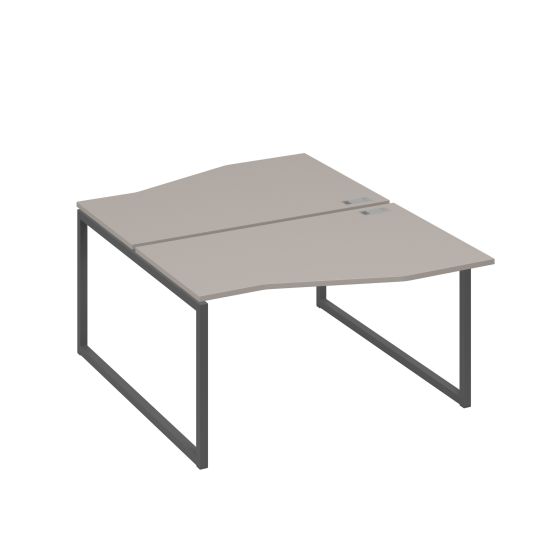 Рабочая станция столы (2х140) Техно каркас QUATTRO мокко премиум / металлокаркас антрацит
