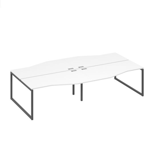 Рабочая станция (4х160) столы Техно каркас QUATTRO металл белый премиум / металлокаркас антрацит