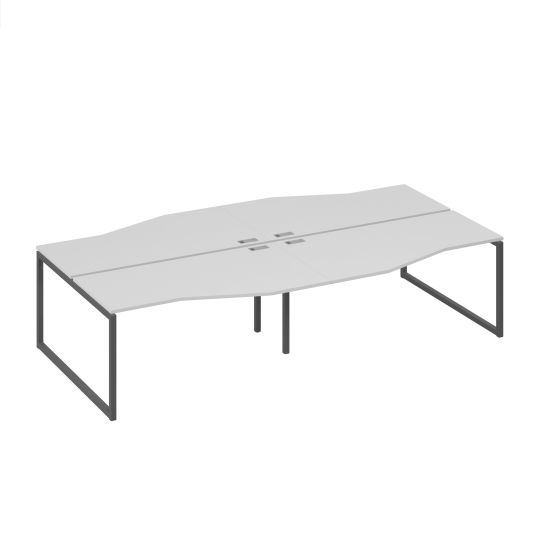 Рабочая станция (4х160) столы Техно каркас QUATTRO металл серый / металлокаркас антрацит