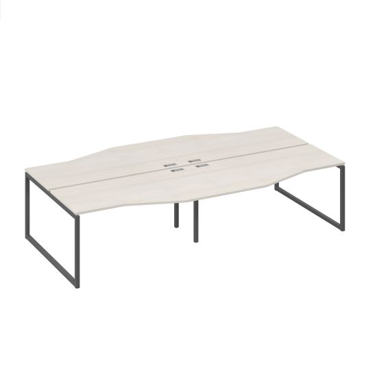 Рабочая станция (4х160) столы Техно каркас QUATTRO металл дуб / металлокаркас антрацит