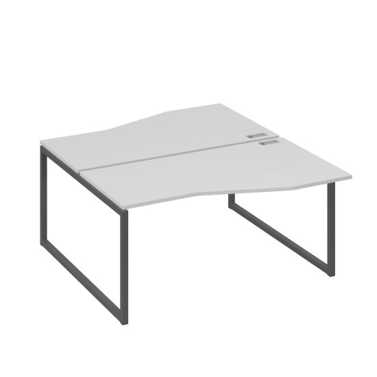 Станция каркас QUATTRO столы 2х160 Техно эргономичные серый / металлокаркас антрацит