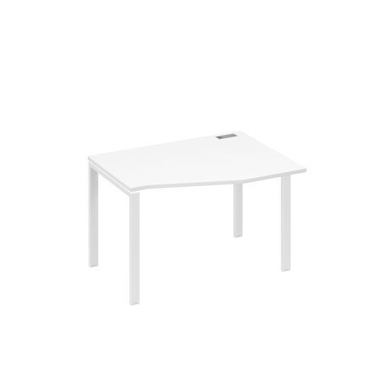 Стол правый Техно эргономичный на металлокаркасе UNO белый премиум / металлокаркас белый
