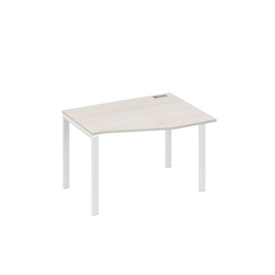 Стол правый Техно эргономичный на металлокаркасе UNO дуб / металлокаркас белый