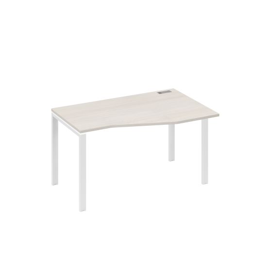Стол на металлокаркасе UNO эргономичный правый Техно дуб / металлокаркас белый