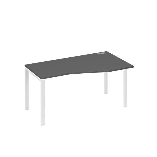 Стол правый Техно на металлокаркасе UNO эргономичный антрацит премиум / металлокаркас белый
