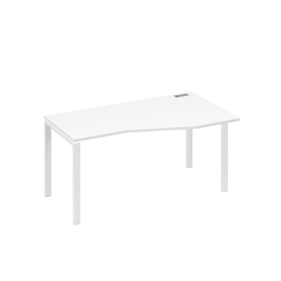 Стол правый Техно на металлокаркасе UNO эргономичный белый премиум / металлокаркас белый