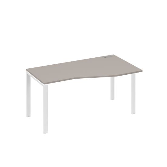 Стол правый Техно на металлокаркасе UNO эргономичный мокко премиум / металлокаркас белый