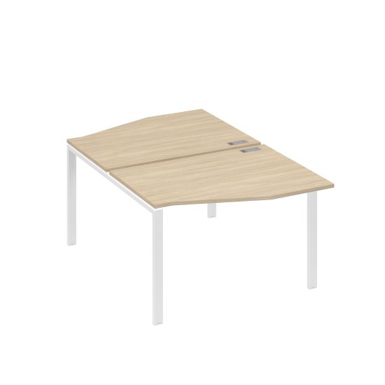 Рабочая станция столы Техно на металлокаркасе UNO (2х120) дуб скандинавский / металлокаркас белый