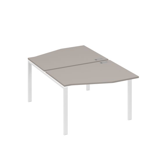 Рабочая станция столы Техно на металлокаркасе UNO (2х120) мокко премиум / металлокаркас белый