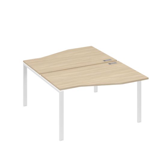 Рабочая станция каркас UNO столы (2х140) Техно дуб скандинавский / металлокаркас белый