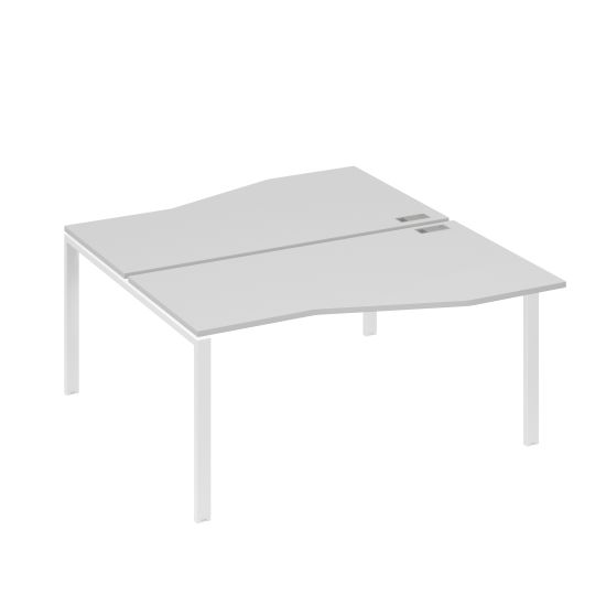 Рабочая станция столы Техно каркас UNO (2х160) серый / металлокаркас белый