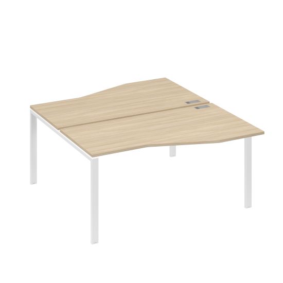 Рабочая станция столы Техно каркас UNO (2х160) дуб скандинавский / металлокаркас белый