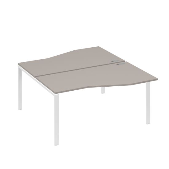 Рабочая станция столы Техно каркас UNO (2х160) мокко премиум / металлокаркас белый