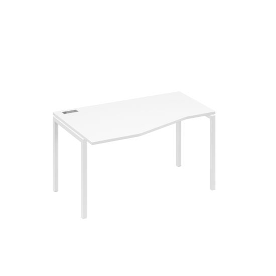 Стол Техно левый металлокаркас DUE эргономичный белый премиум / металлокаркас белый
