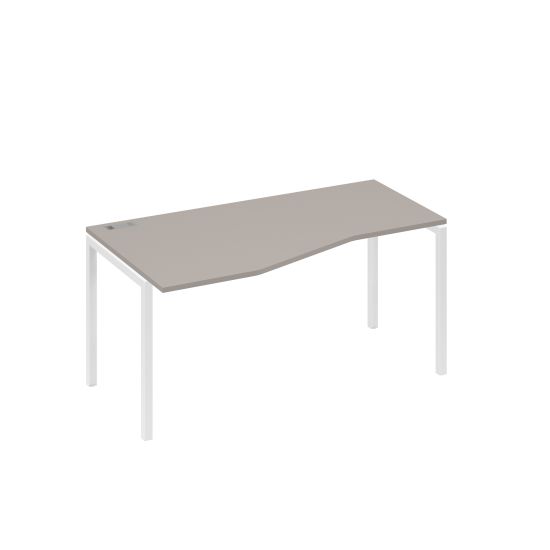Стол эргономичный левый Техно на металлокаркасе DUE мокко премиум / металлокаркас белый