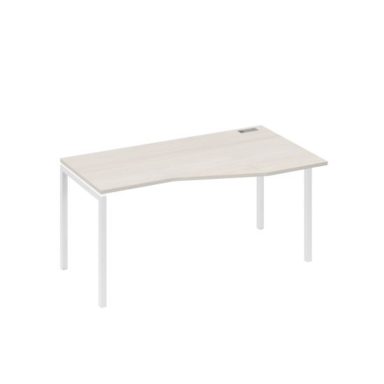 Стол эргономичный правый Техно на металлокаркасе DUE дуб / металлокаркас белый
