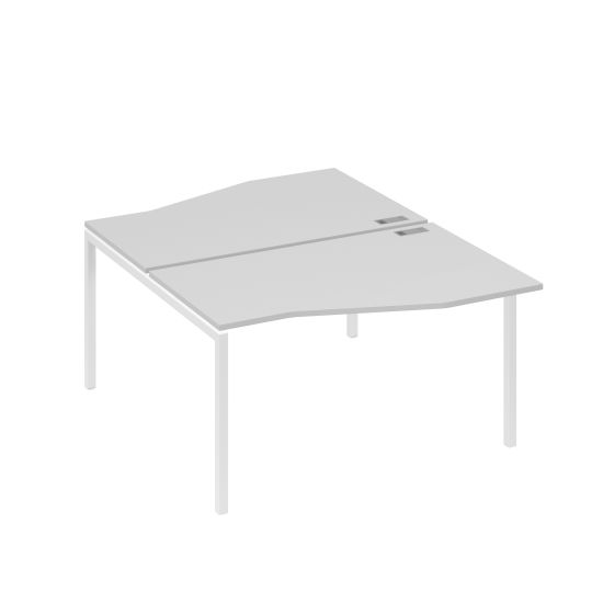 Рабочая станция каркас DUE столы (2х140) Техно серый / металлокаркас белый