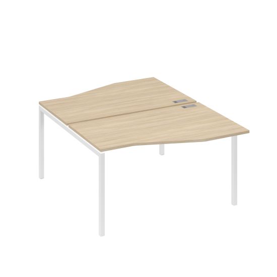 Рабочая станция каркас DUE столы (2х140) Техно дуб скандинавский / металлокаркас белый
