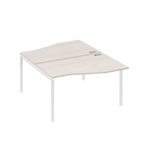 Рабочая станция каркас DUE столы (2х140) Техно дуб / металлокаркас белый