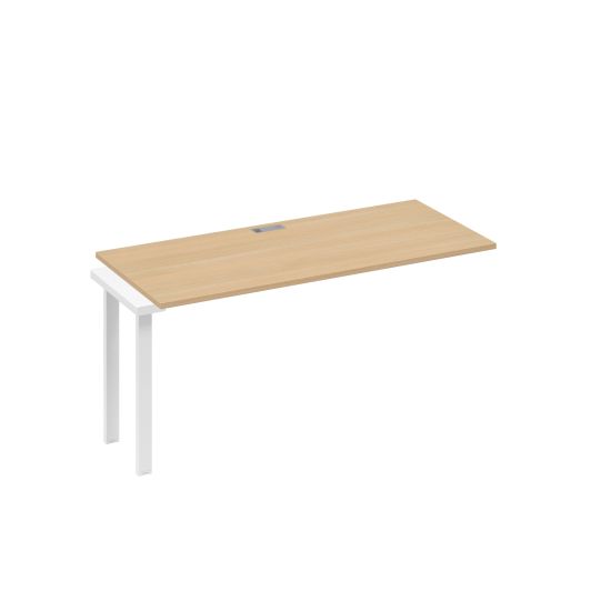 Секция 160 для рабочей станции на опорах UNO натуральный дуб / металлокаркас белый