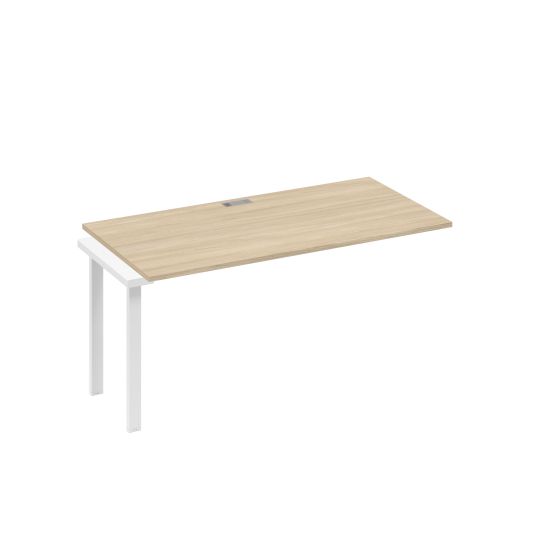 Секция стола 160 с опорами UNO для рабочей станции дуб скандинавский / металлокаркас белый